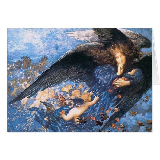 Night & Her Train of Stars - Edward Robert Hughes Cards (Front Horizontal)