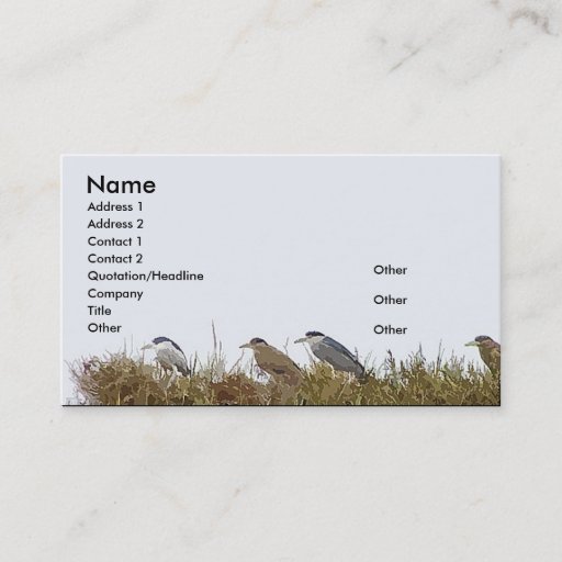 Customizable Night Heron Business Card
