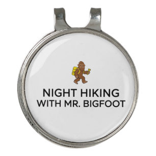 Night Hiking With Mr. Bigfoot - Bigfoot Gift for H Golf Hat Clip