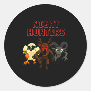Night Hunters. 3 Animals In The Forest. Cool Gamer Classic Round Sticker