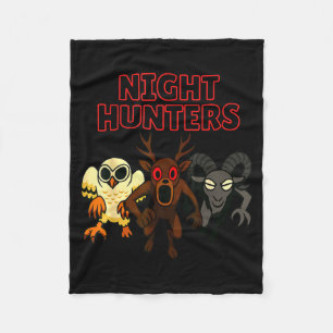 Night Hunters. 3 Animals In The Forest. Cool Gamer Fleece Blanket