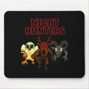 Night Hunters. 3 Animals In The Forest. Cool Gamer Mouse Pad