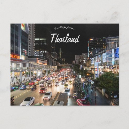 Night in Bangkok Thailand Postcard