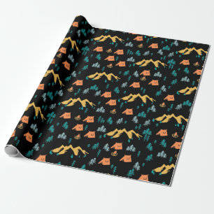 Night in Coniferous Forest Camping Wrapping Paper