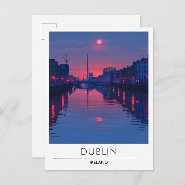 Night In Dublin Ireland Travel  Postcard (Front/Back)