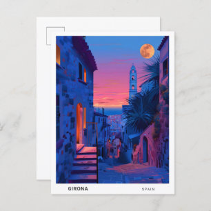 Night in Girona Spain Travel Postcard