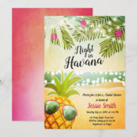 Night In Havana Bridal Shower Invitation Hot Night