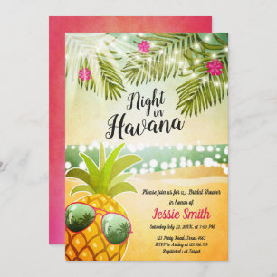 Night In Havana Bridal Shower Invitation Hot Night