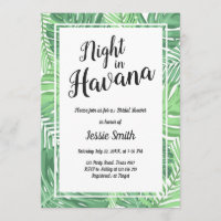 Night In Havana Bridal Shower Invitation Hot Night
