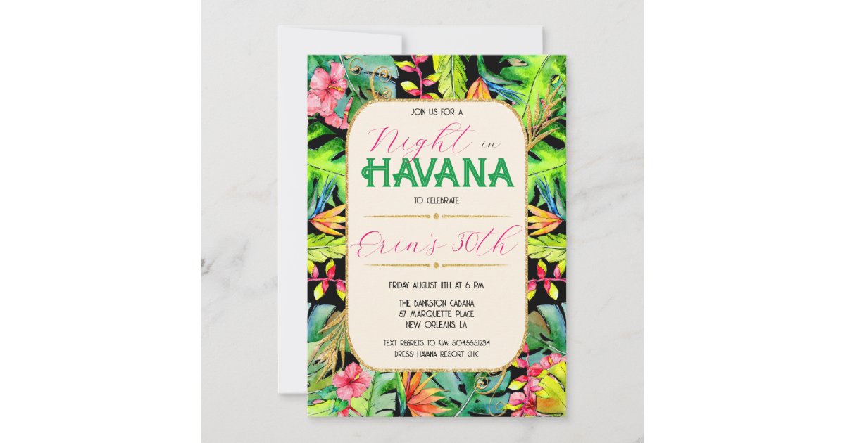 Night in Havana Invitations, Cuba Havana Invitation | Zazzle