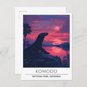 Night in Komodo National Park Indonesia Travel Postcard