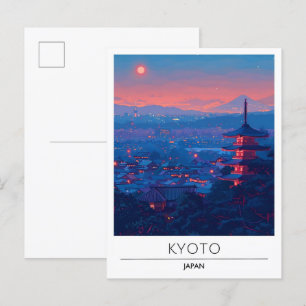 Night in Kyoto Japan Travel  Postcard