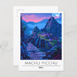 Night in Machu Picchu Peru Travel Postcard