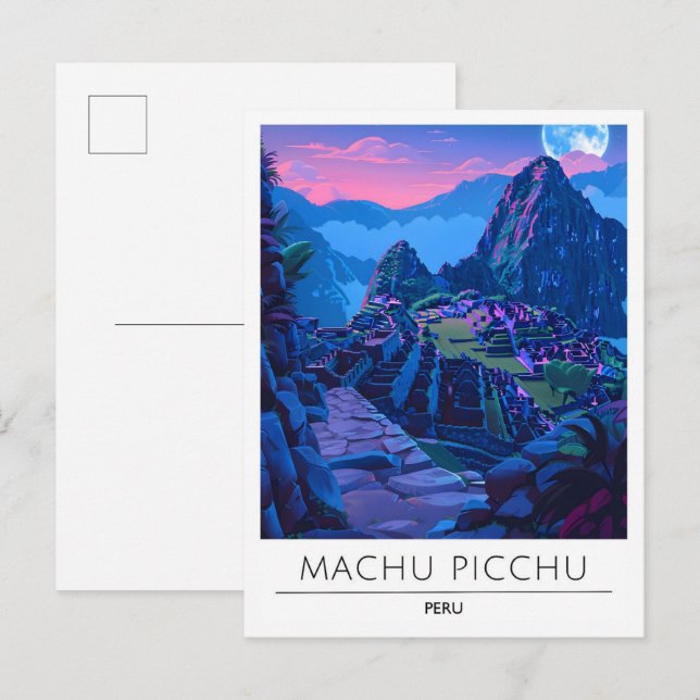 Night in Machu Picchu Peru Travel  Postcard (Front/Back)