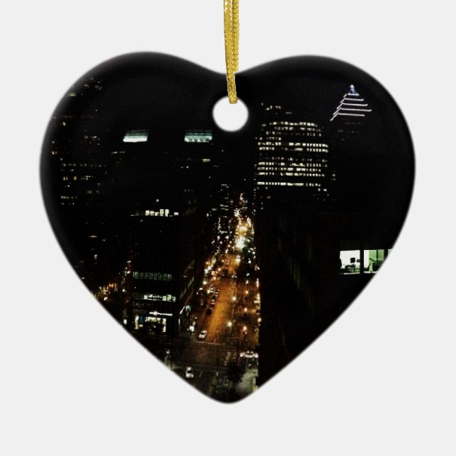 Night in Montreal Ceramic Ornament (Front)