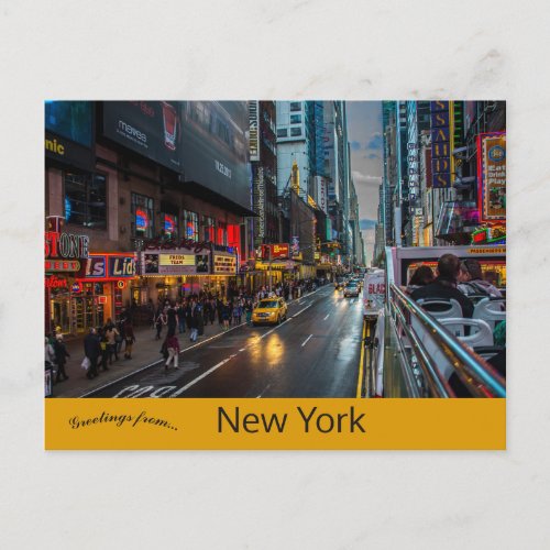 Night in New York  Postcard