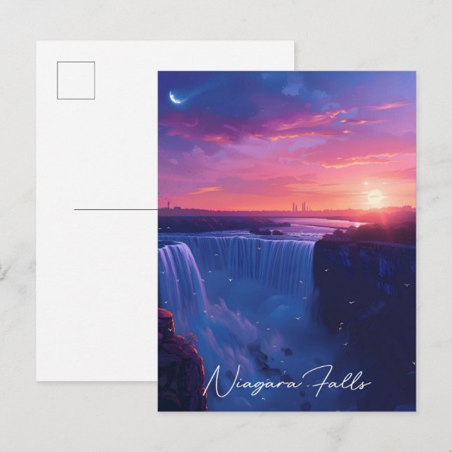 Night in Niagara Falls Travel  Postcard (Front/Back)