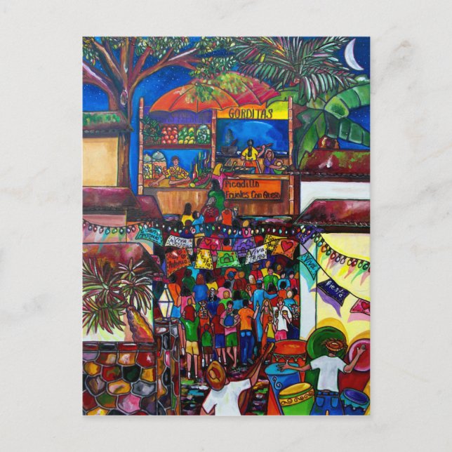 Night in old San Antonio post card (Front)