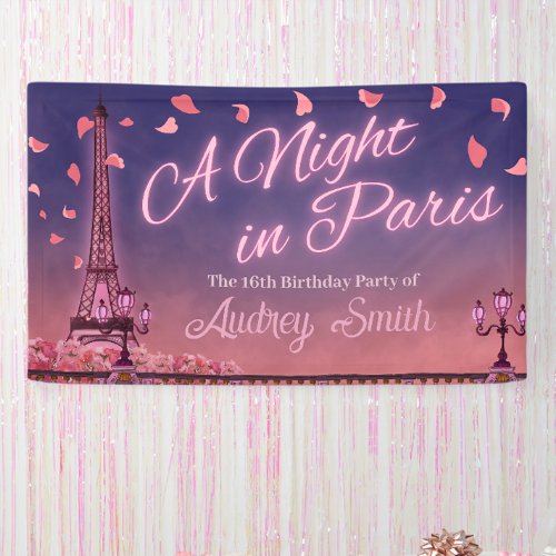 Night in Paris _ Birthday  Banner