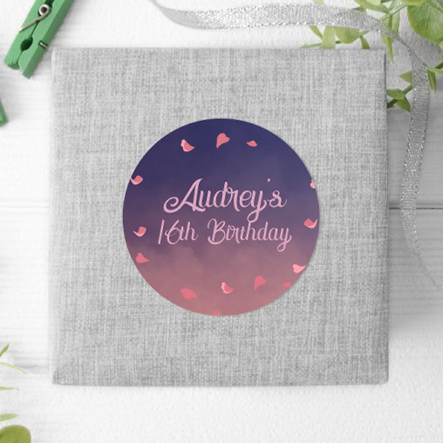 Night in Paris Birthday  Classic Round Sticker (Creator Uploaded)