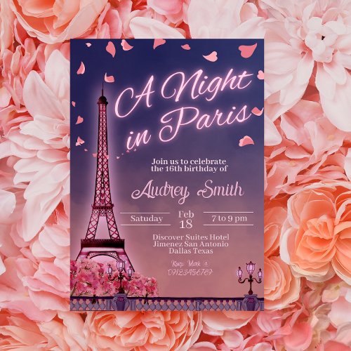 Night in Paris _ Birthday Invitation