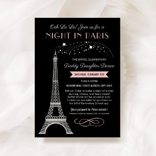 Night in Paris Daddy Daughter Dance Invitation