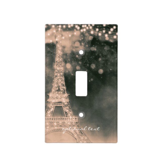 Night in Paris Eiffel Tower & Lights Elegant Chic Light Switch Cover (Front)