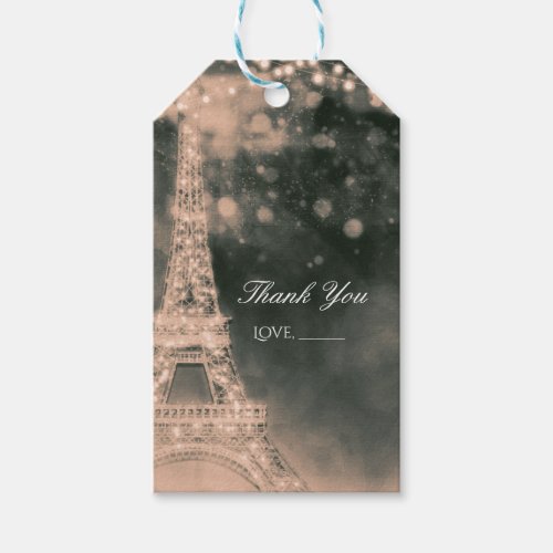 Night in Paris Eiffel Tower  Lights Elegant Favor Gift Tags
