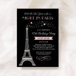 Night in Paris Girly Eiffel Tower Birthday Party Invitation<br><div class="desc">Ooh La La! This "Night in Paris" French inspired Birthday Party invitation for a 10 year old (or mademoiselles of any age) features a sparkling faux silver glitter Eiffel Tower and a chic color scheme of light pink, black. The elegant and stylish text can be completely personalized with the birthday...</div>