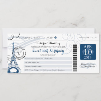 Night in Paris | Sweet 16 Birthday Invitation