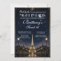 Night in Paris Sweet 16 Custom Invitation