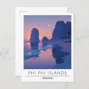 Night in Phi Phi Islands Thailand Travel  Postcard