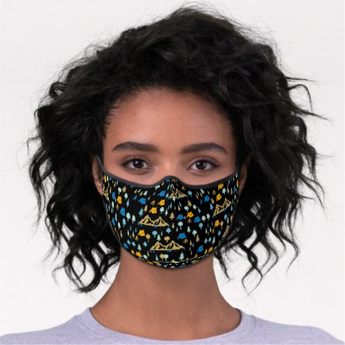 Night in Summer Camping Premium Face Mask