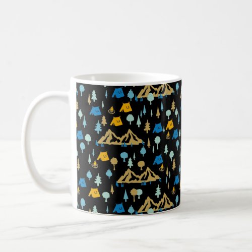 Night in Summer Forest Camping Coffee Mug