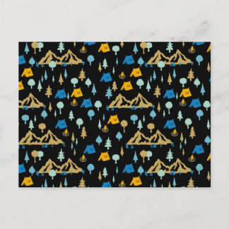 Night in Summer Forest Camping Postcard