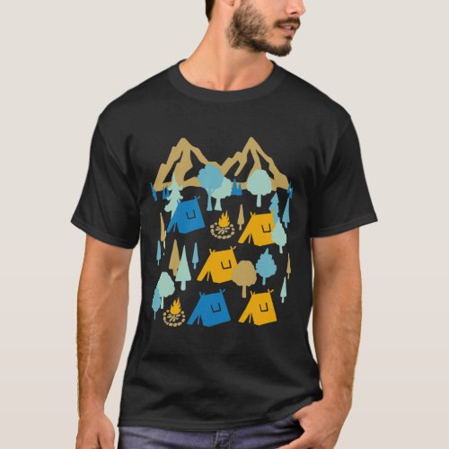 Night in Summer Forest Camping T_Shirt