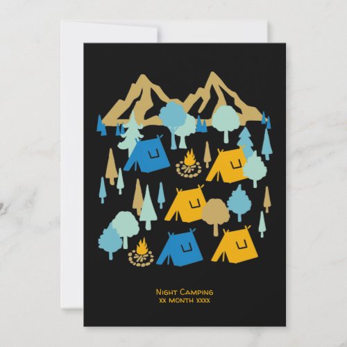 Night in Summer Forest Camping V2 Holiday Card