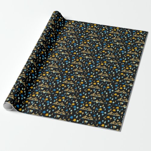 Night in Summer Forest Camping Wrapping Paper