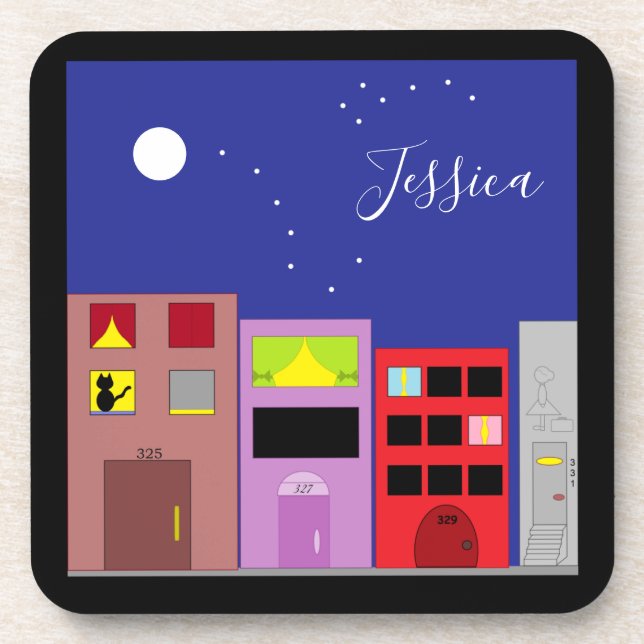 Night in the City Beverage Coaster (Front)