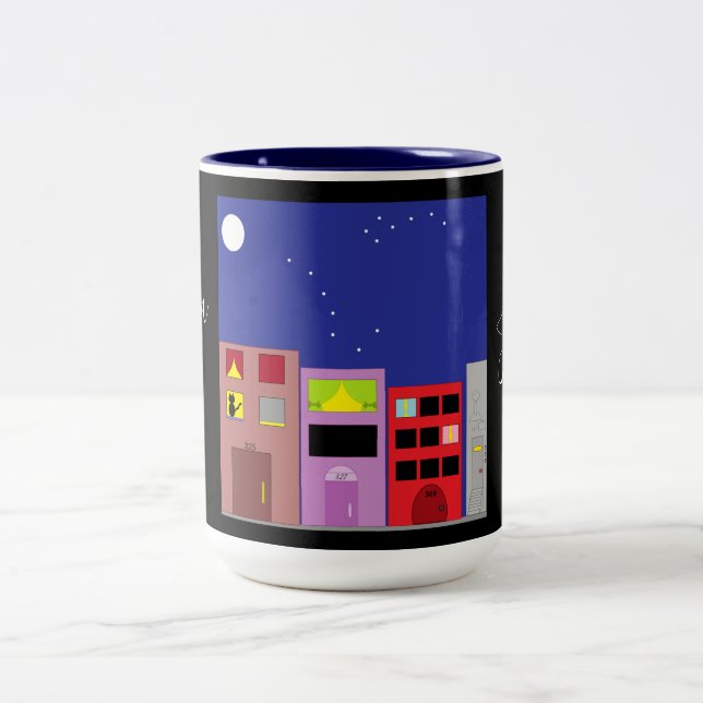Night in the City: Two-Tone Coffee Mug (Center)
