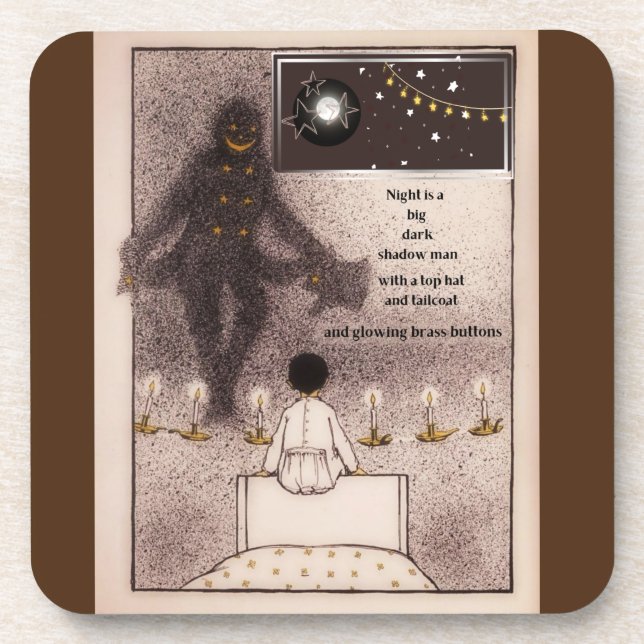 Night is a Dark Shadow Man  Beverage Coaster (Front)