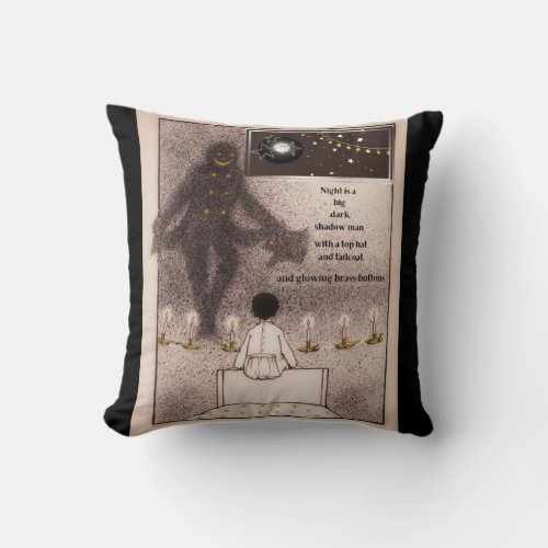 Night is a Dark Shadow Man Throw Pillow