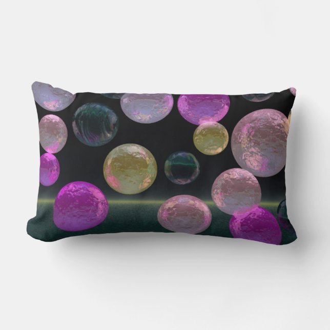 Night Jewels – Magenta and Black Brilliance Lumbar Pillow (Front)