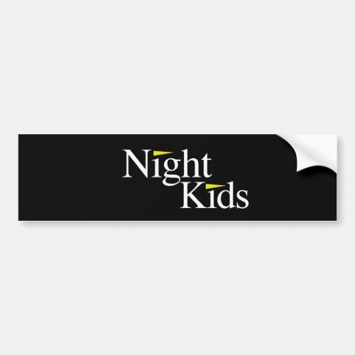 Night Kids Black Bumper Sticker