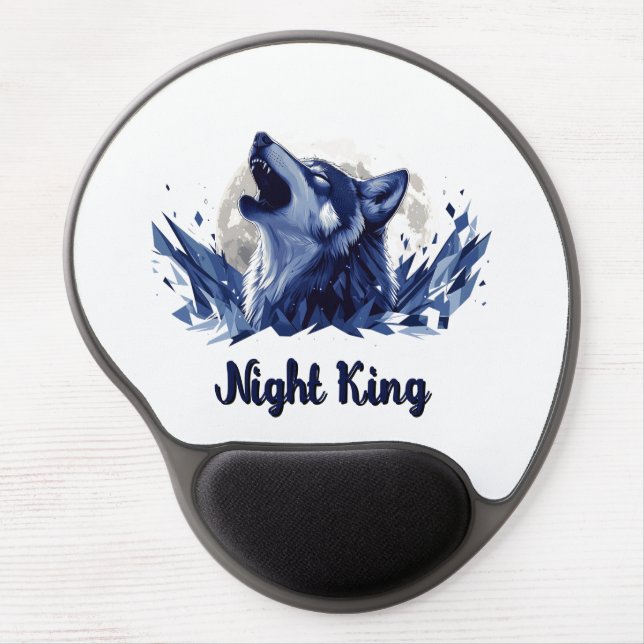 Night King - Howling Wolf with Moon Gel Mouse Pad (Front)