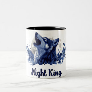 Night King - Howling Wolf with Moon Two-Tone Coffee Mug