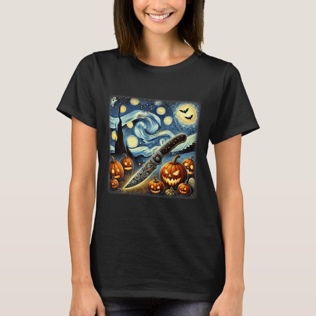 Night Knife Chef Halloween  T-Shirt (Front)