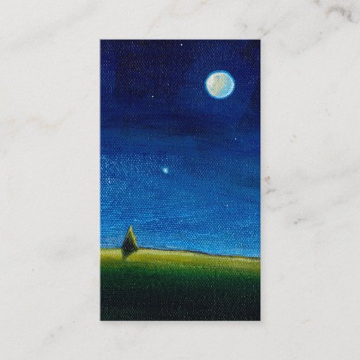 Customizable Night landscape art The Stars Are Calling, Colin Business Card Template