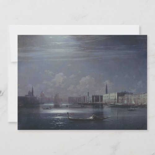 Night Landscape in Venice Italian City Card