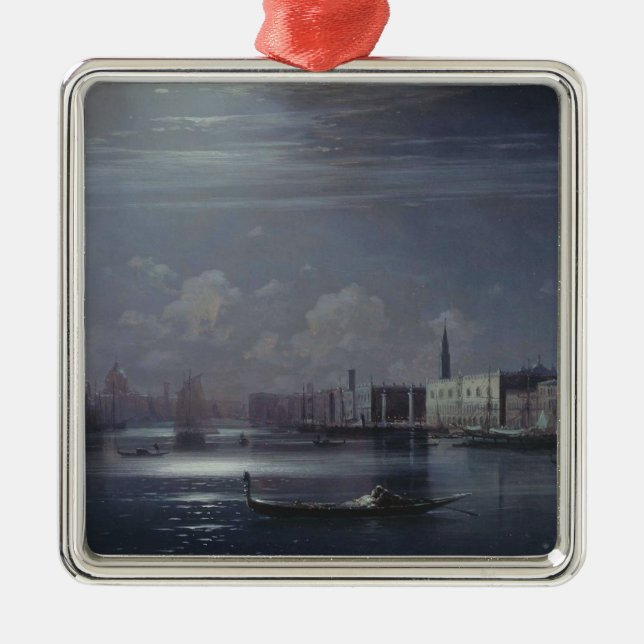 Night Landscape in Venice (Italian City) Metal Ornament (Front)